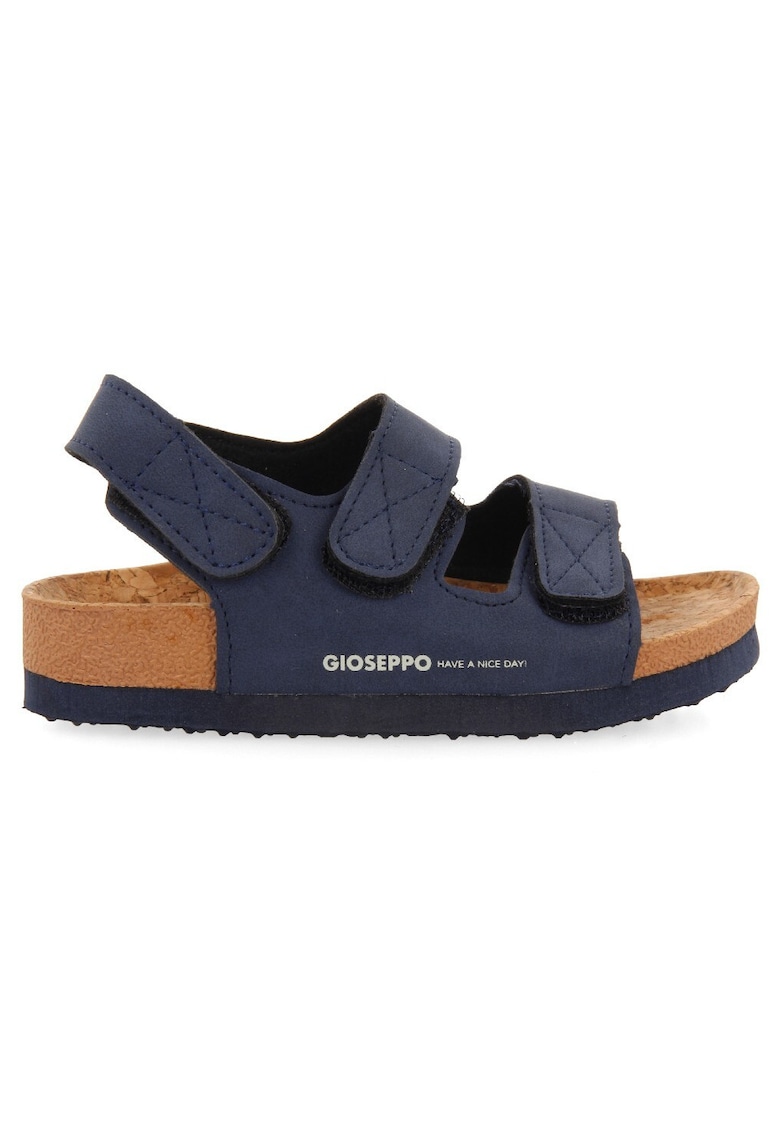 Sandale de piele ecologica cu velcro - Bleumarin