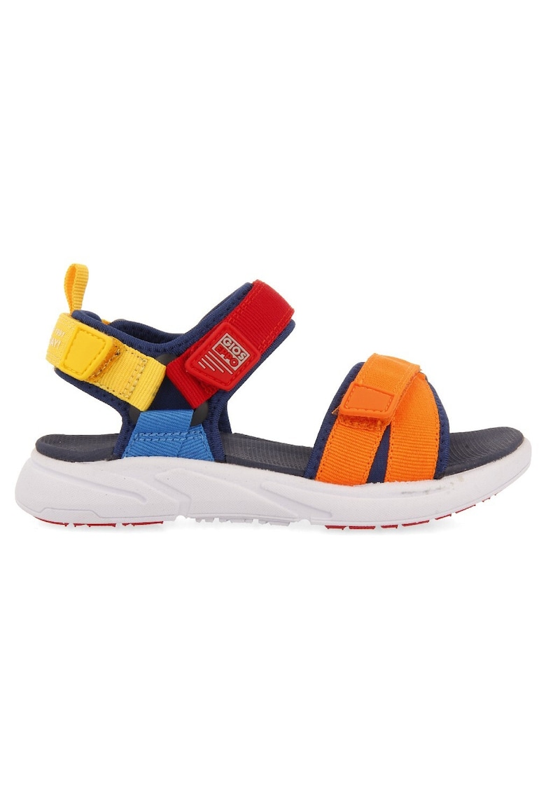 Gioseppo Sandale colorblock cu velcro - Portocaliu/Albastru/Bleumarin