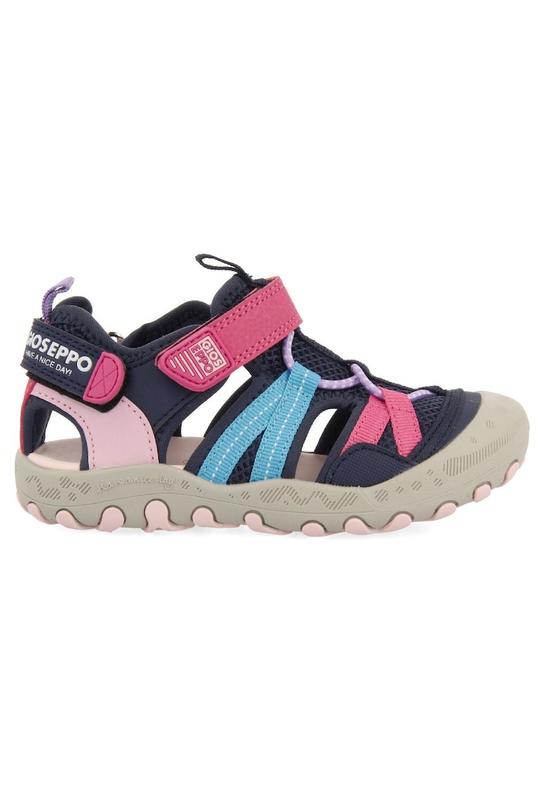Gioseppo Sandale fisherman cu velcro - Roz/Albastru deschis