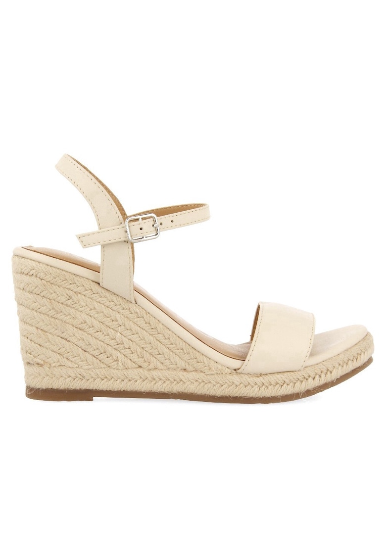 Sandale-espadrile de piele - Alb murdar