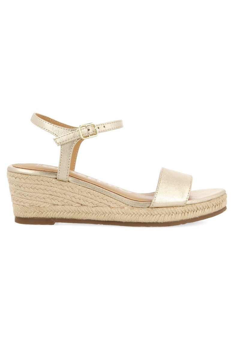 Sandale-espadrile wedge de piele - Auriu