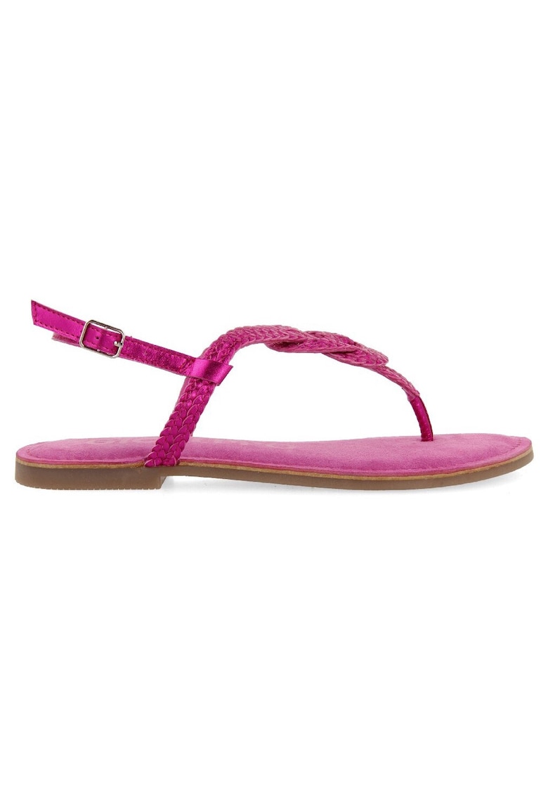 Sandale de piele cu bareta separatoare Zupanja - Fucsia
