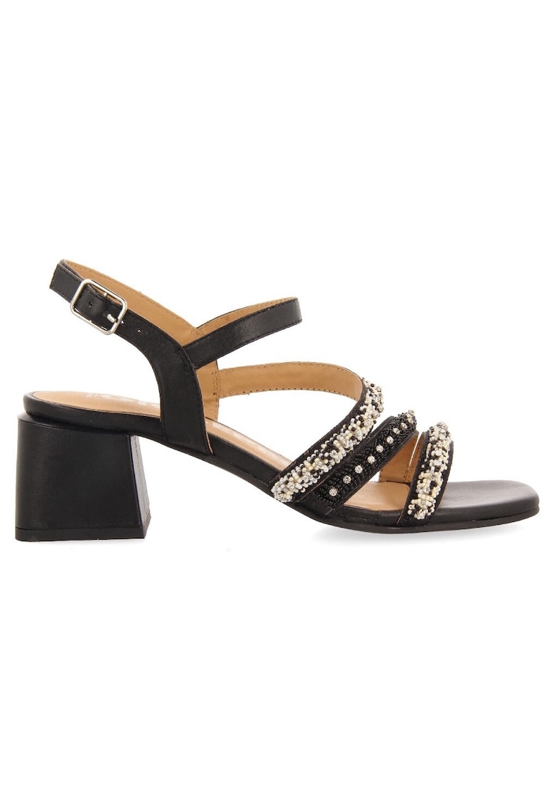 Gioseppo Sandale de piele cu margele BALAO 28331 - Negru