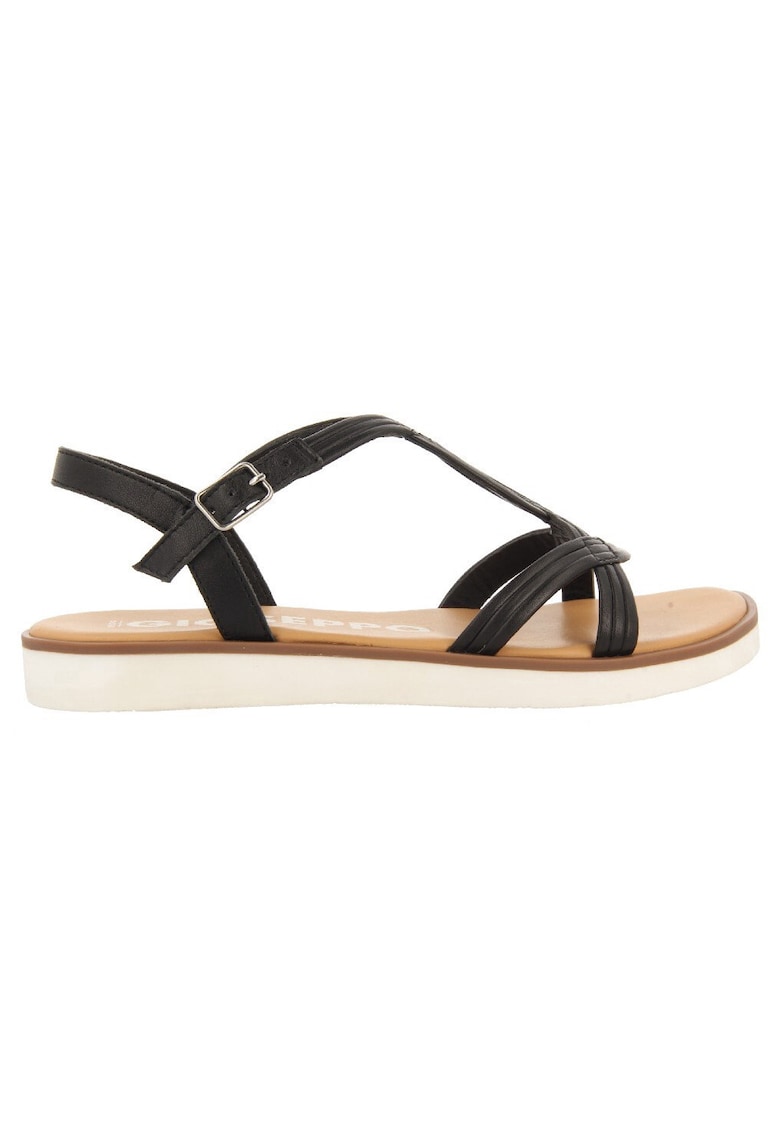 Sandale de piele cu barete multiple Cornualles - Negru