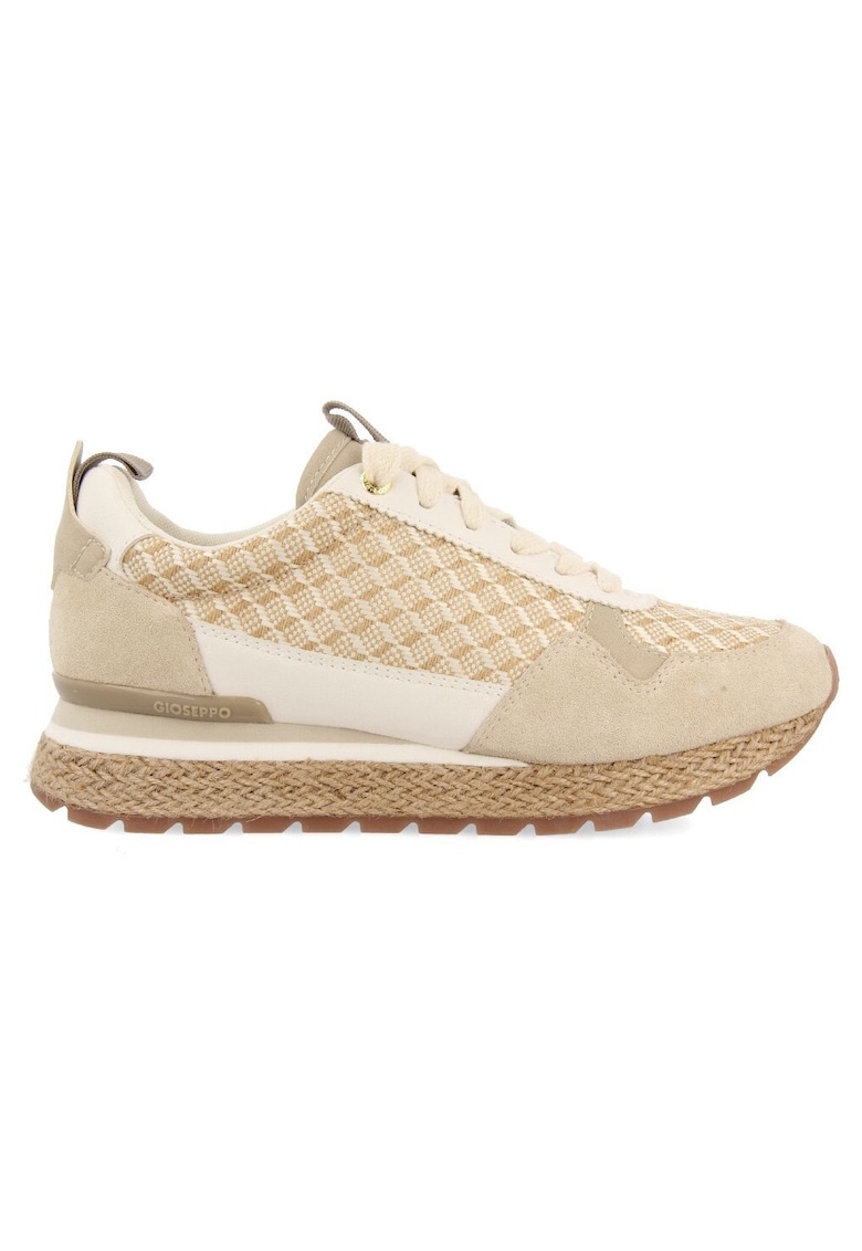 Pantofi sport cu piele intoarsa si garnituri geometrice Tremail - Bej