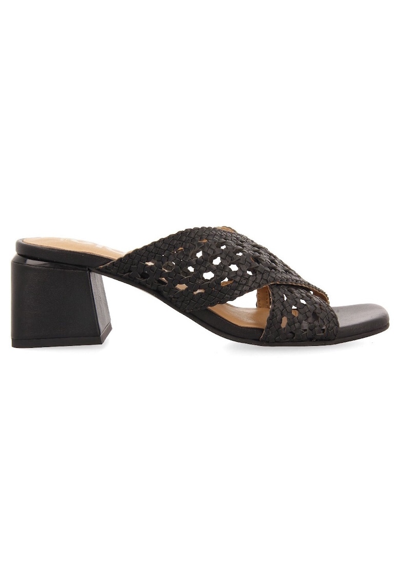 Gioseppo Sandale de piele cu barete impletite Clarcona - Negru