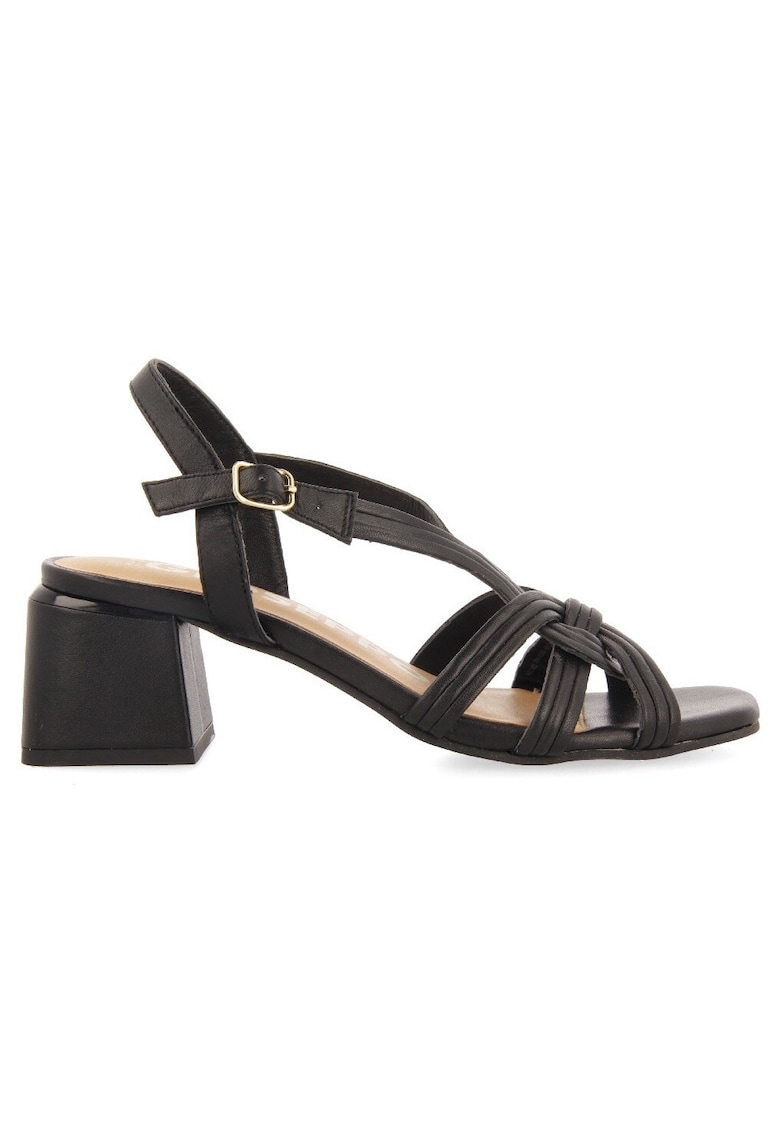 Gioseppo Sandale de piele cu toc masiv Bulqize 28407 - Negru