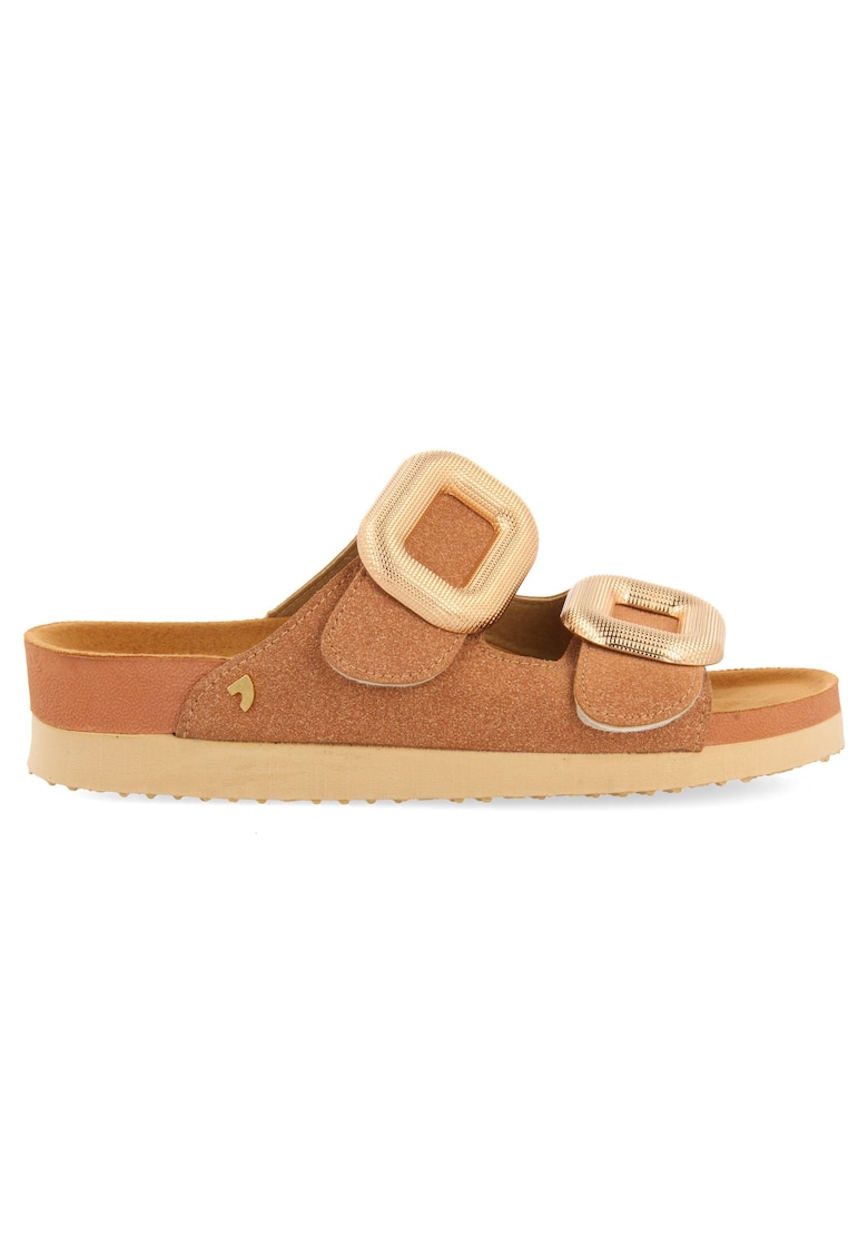 Papuci cu bareta velcro - Caramel