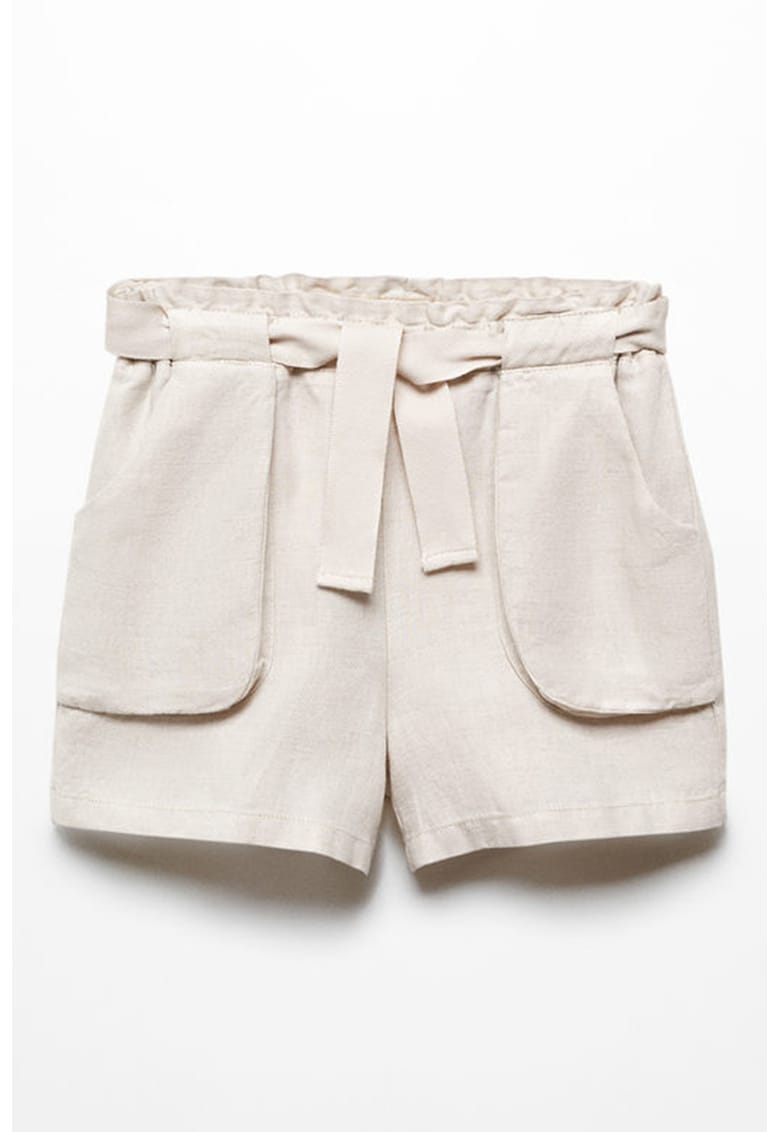 Pantaloni scurti din amestec de in si lyocell cu brau ajustabil