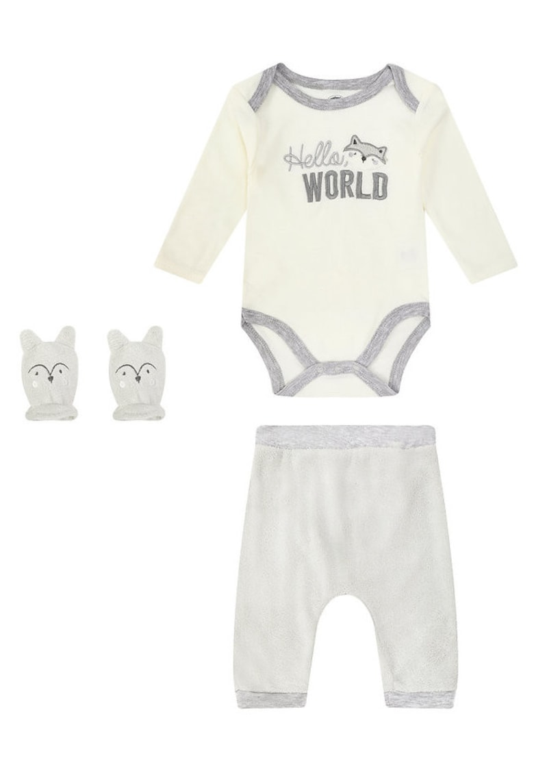 Mothers Choice Set 3 hainute de iarna pentru bebelusi - alb si gri