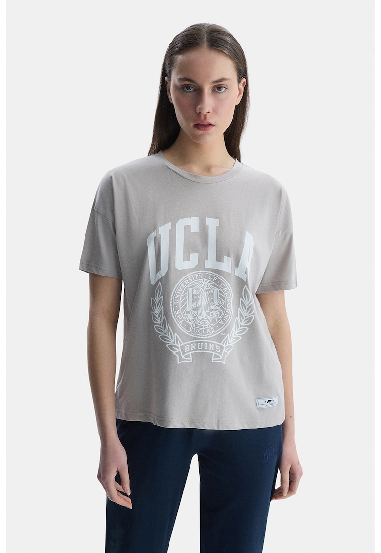 Tricou cu maneci cazute si imprimeu logo Avalon