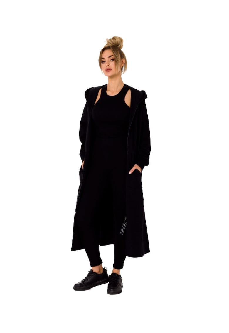 Jacheta lunga pentru femei cu gluga -