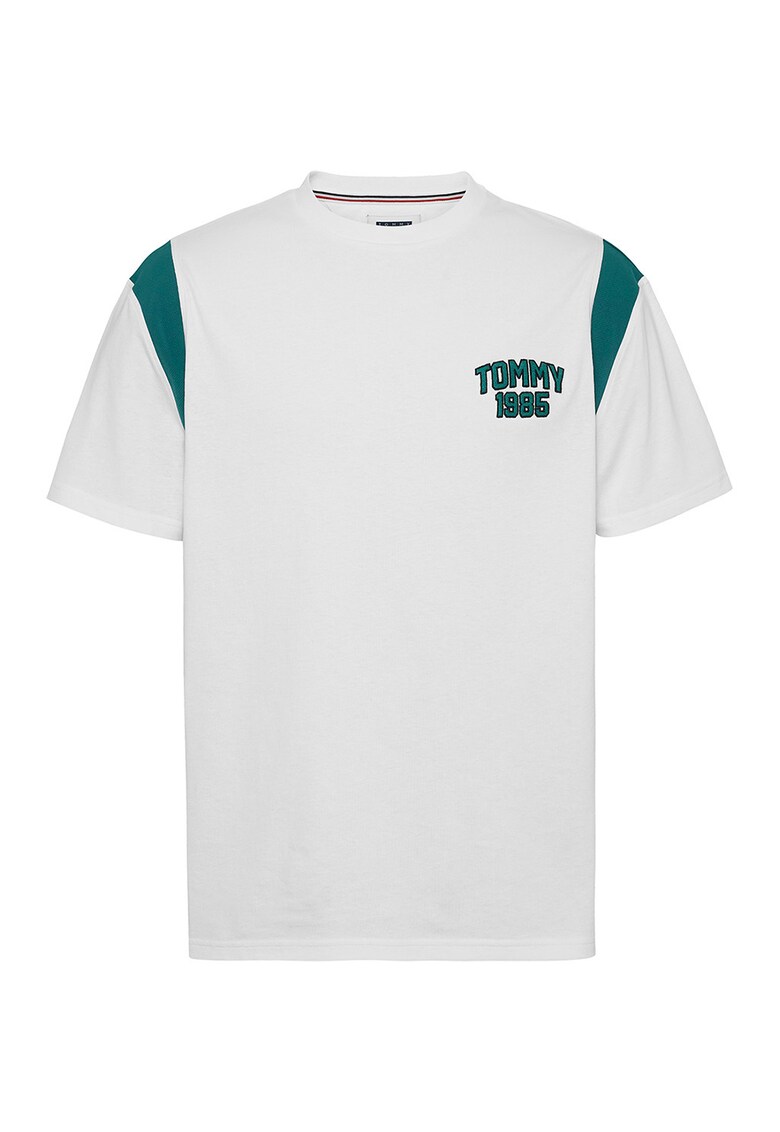 Tricou regular fit cu logo brodat pe piept