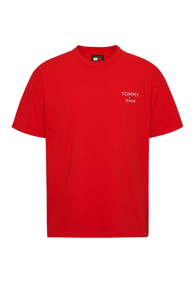 Tricou cu logo brodat pe piept - Rosu