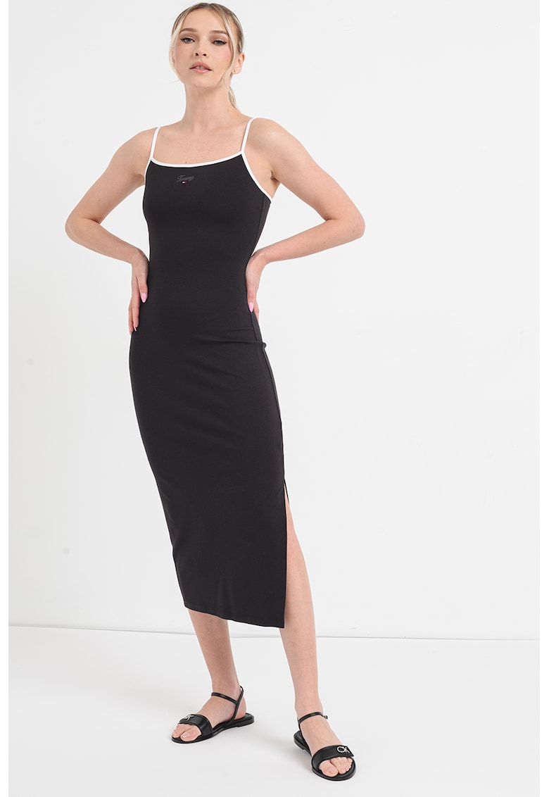 Rochie cambrata cu slit lateral Tonal