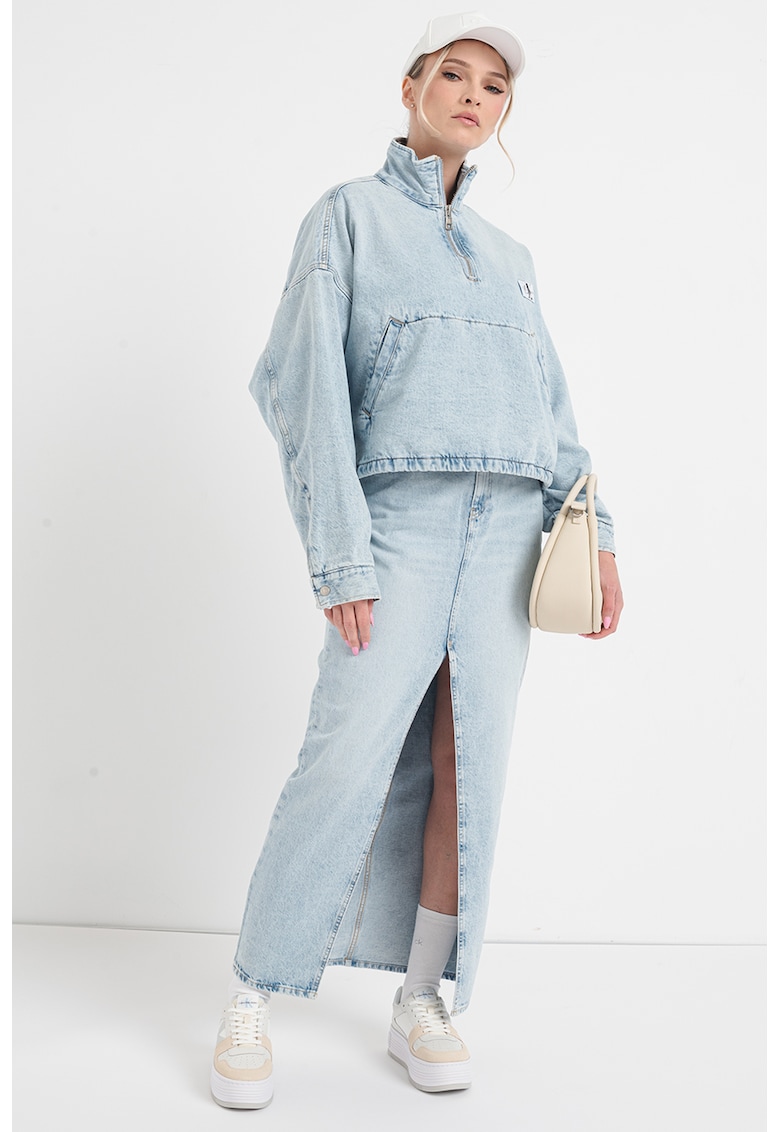 Jacheta din denim fara inchidere