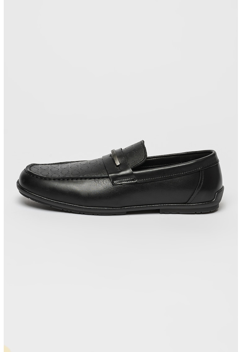 Pantofi loafer de piele cu logo perforat