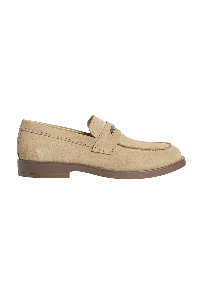 Pantofi loafer de piele intoarsa cu logo