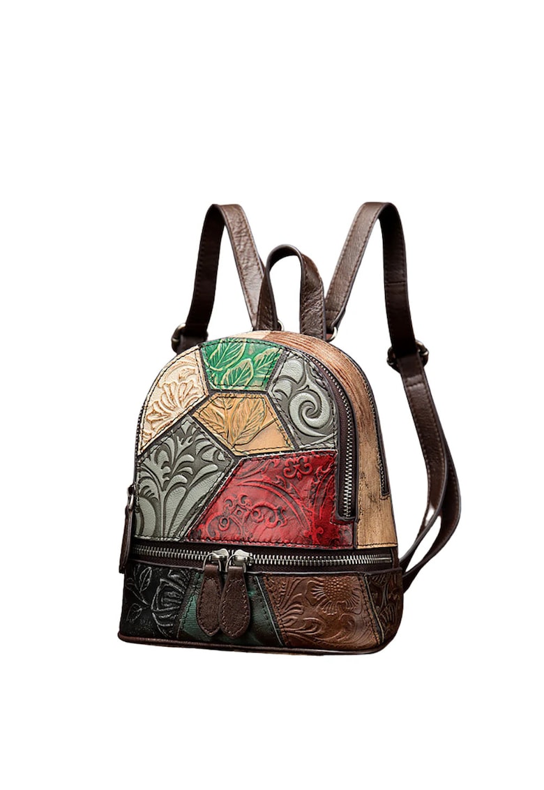 Rucsacuri dama piele naturala - Multicolor | Maro