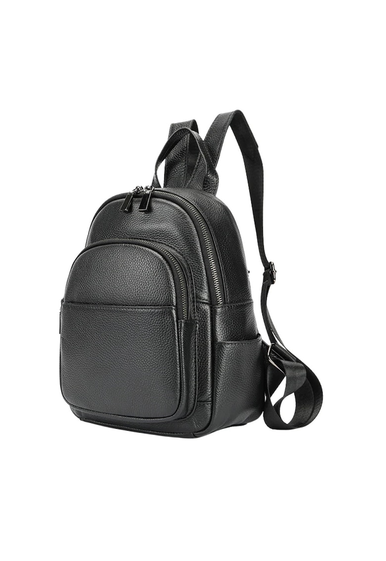 Rucsac dama piele naturala - Ziana - multiple compartimente - Negru