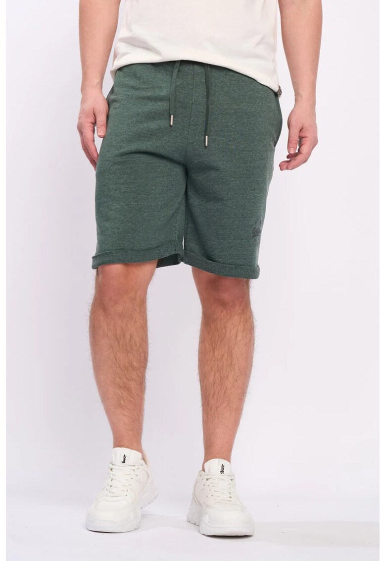Pantaloni scurti barbat cu logo si buzunare - Verde