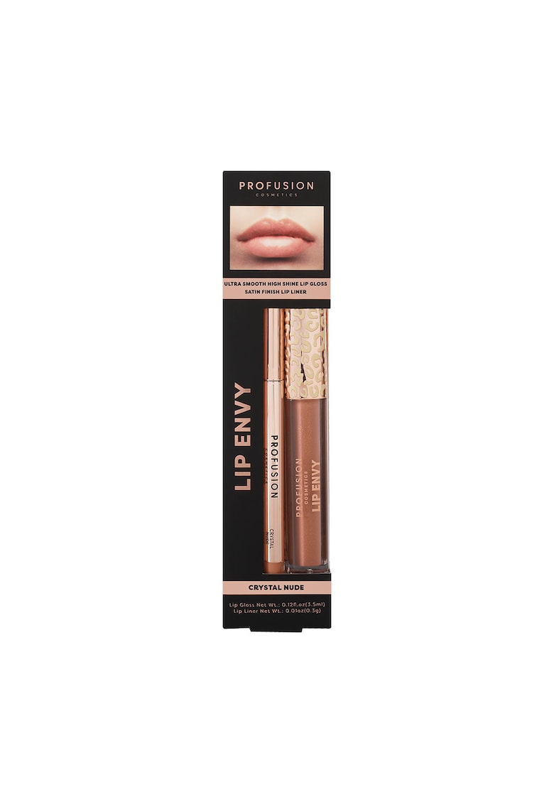 Set Lip Envy Crystal Nude - luciu de buze ultra neted si lucios & creion pentru buze cu finish satinat -  3 -5 ml + 0 -3 g Set Lip Envy Crystal Nude - luciu de buze ultra neted si lucios & creion pentru buze cu finish satinat -  3 -5 ml + 0 -3 g
