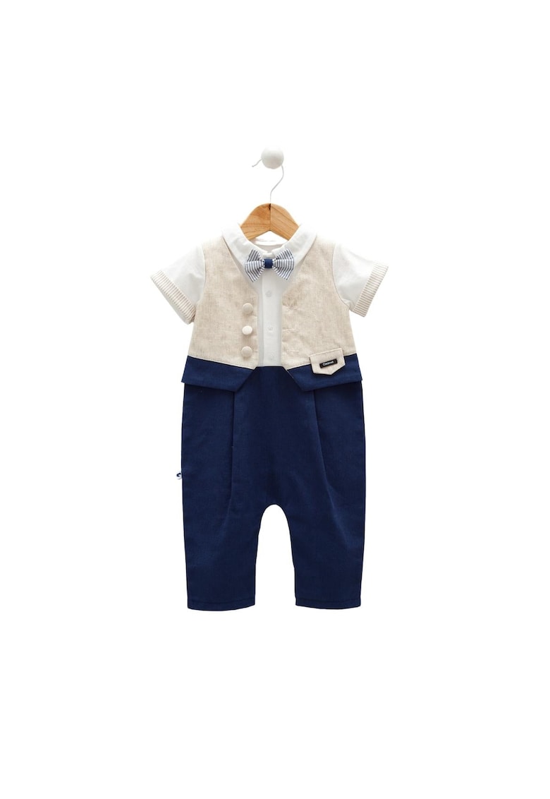 Salopeta Eleganta Bebelusi -  cu Papion - TE8039 - Bleumarin - 80 cm