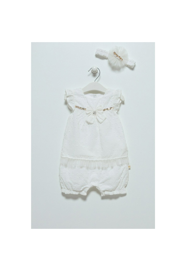 Salopeta bebelusi - Carmell - cu bentita - alba - TK7071A