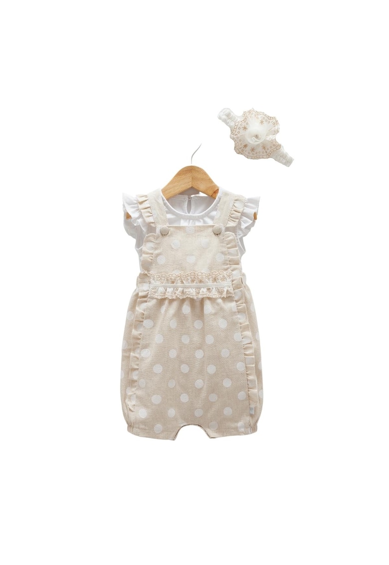 Salopeta fete - SLK7884 - Crem - 68 cm