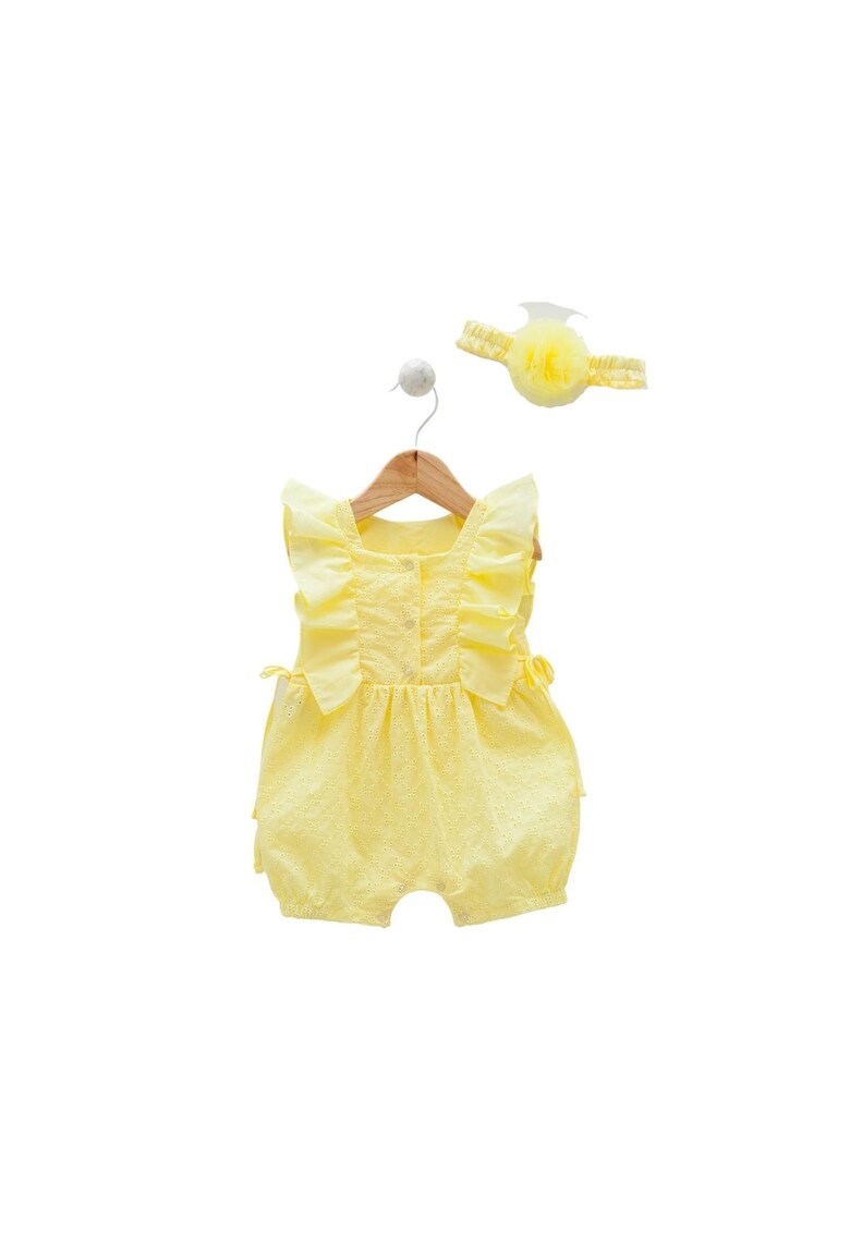 Salopeta scurta fete - cu volanase - TK8153 - Galben