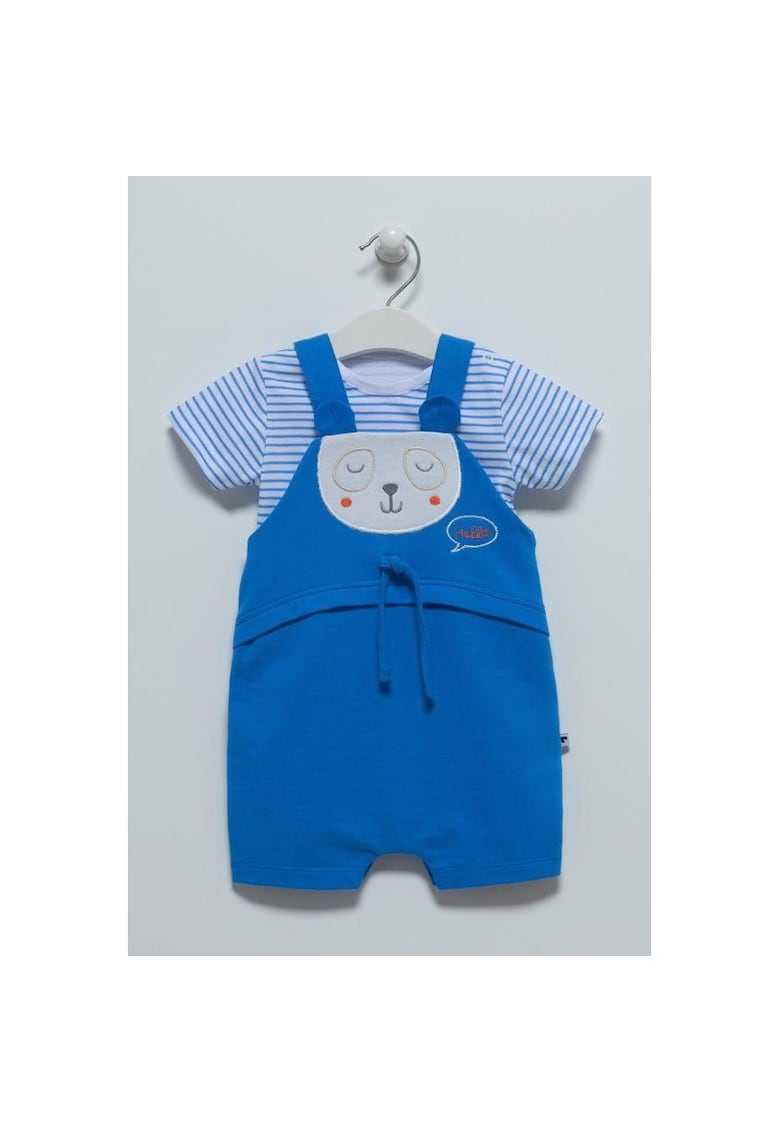 Salopeta cu tricou - bebe - Ursulet - SLE6992 - Albastru