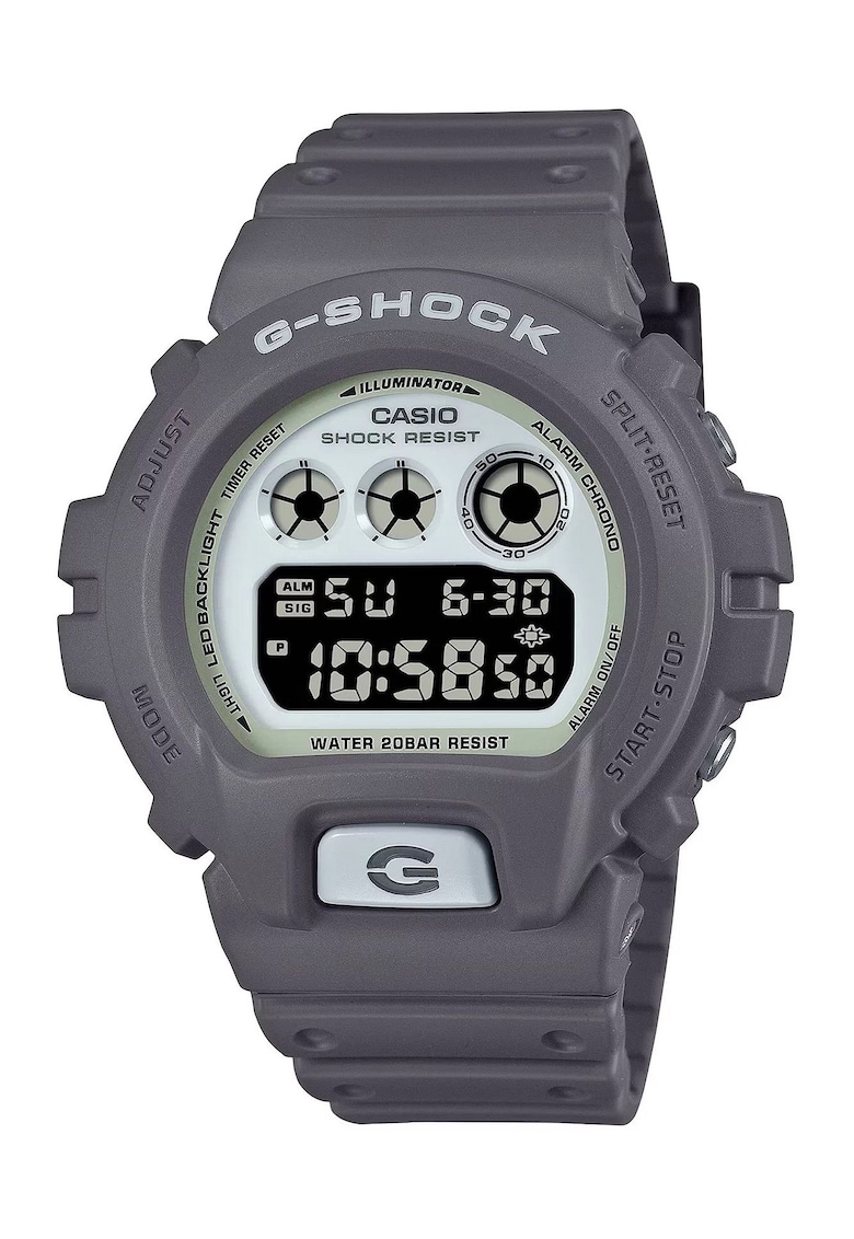 Ceas G-SHOCK 6900 Series - Quartz - Digital - Rezistent la apa 20 ATM - Gri - Curea Cauciuc