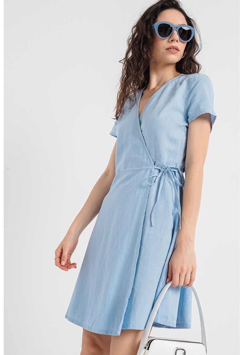 Rochie din amestec de in cu croiala petrecuta