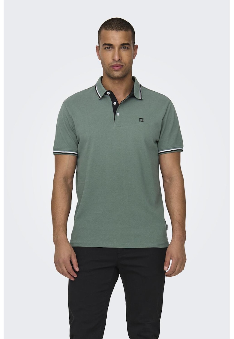 Tricou polo de bumbac organic - Verde pal