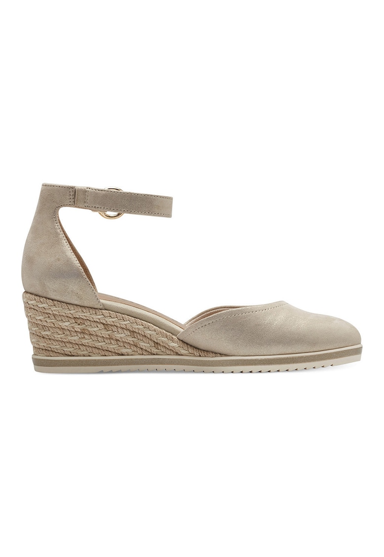 Sandale-espadrile wedge de piele intoarsa