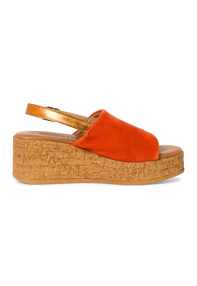 Sandale din piele si piele ecologica cu talpa wedge