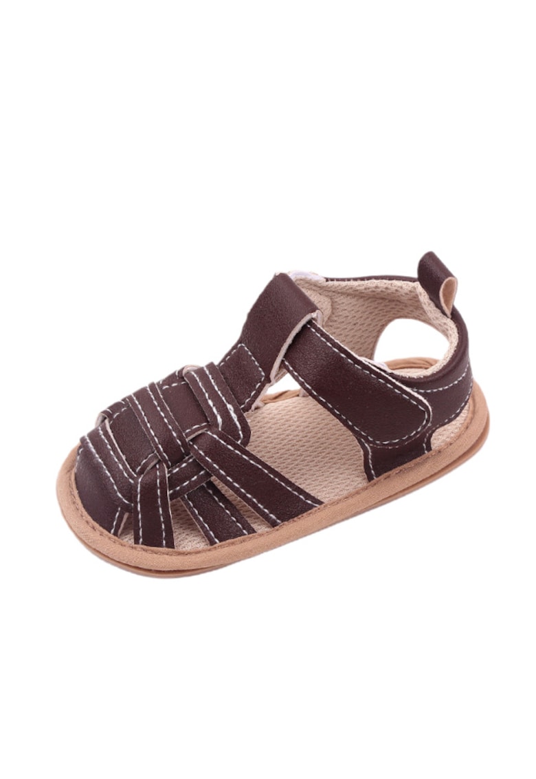 Sandale Model Kevin - Uni - Casual - Piele ecologica - Baieti - Maro