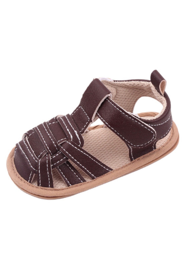 Sandale Model Kevin - Uni - Casual - Piele ecologica - Baieti - Maro
