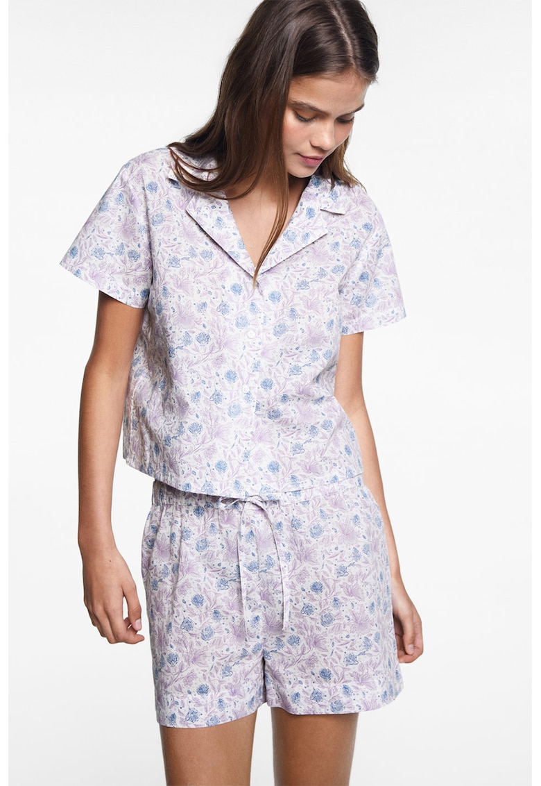 Pijama de bumbac cu model floral Rain