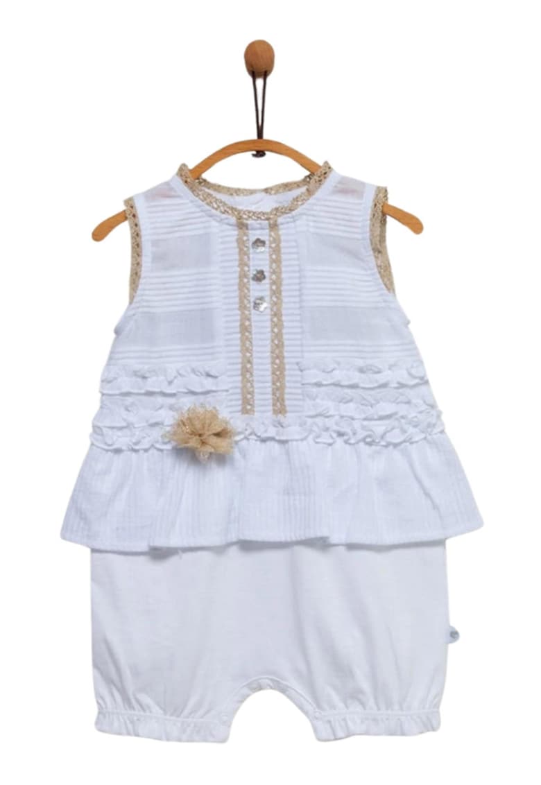 Compleu bebe - cu volanase - alb - TK5966
