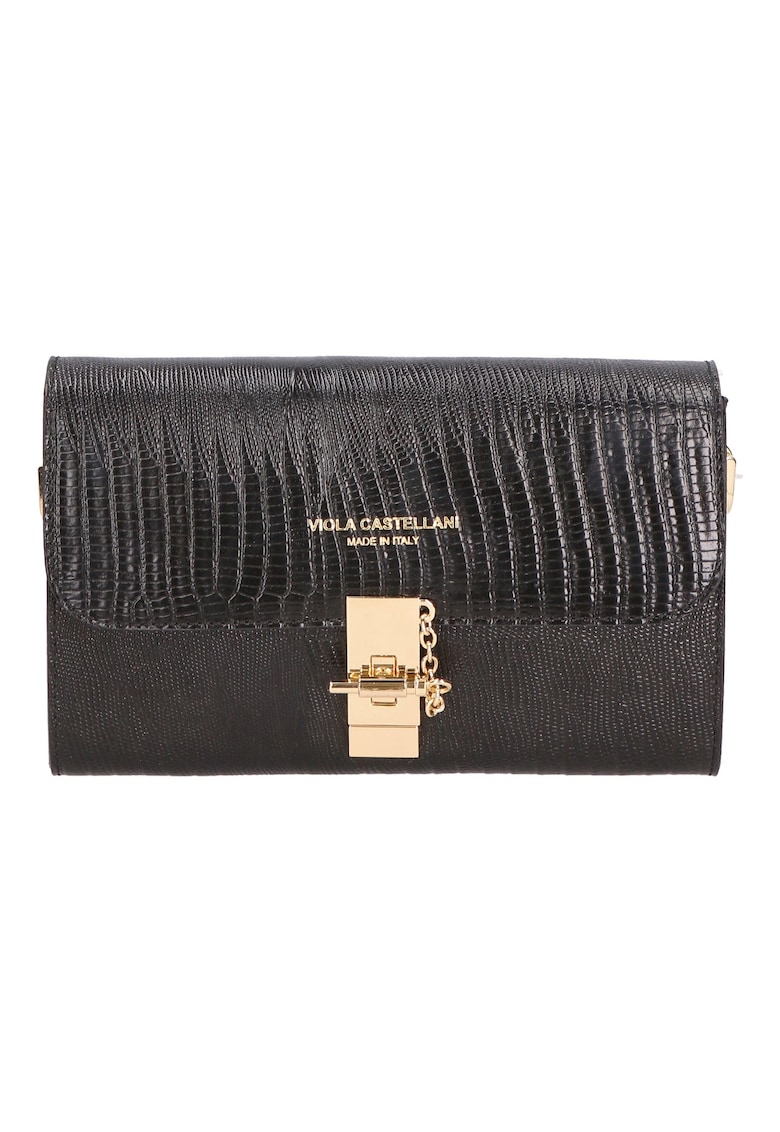 Geanta-plic de piele cu bareta de lant