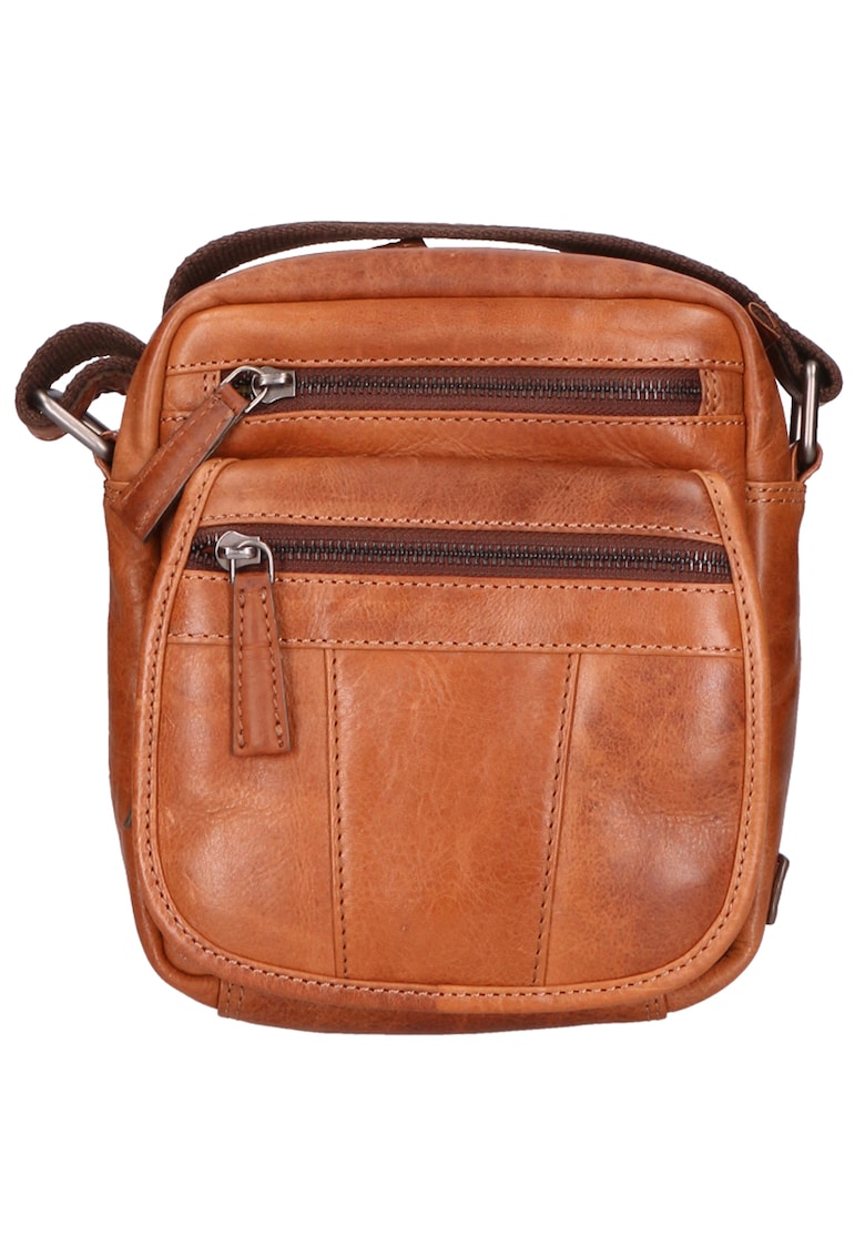 Geanta crossbody unisex de piele cu buzunare multiple