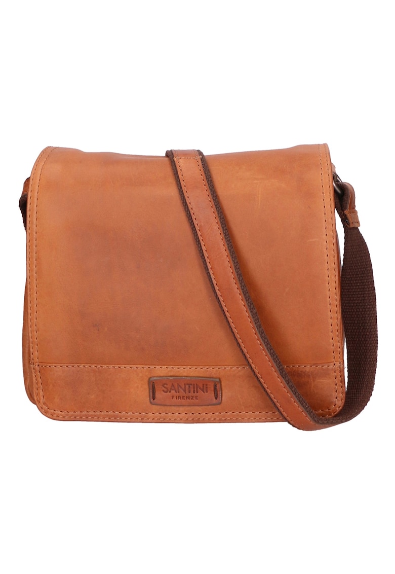 Geanta crossbody unisex de piele cu buzunare multiple