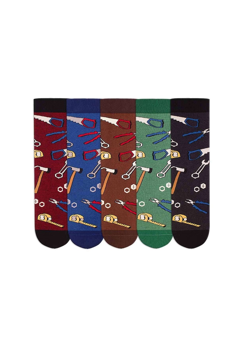 Cutie de Lux cu 5 perechi de sosete Fine din bumbac organic Dorel Instalatorul