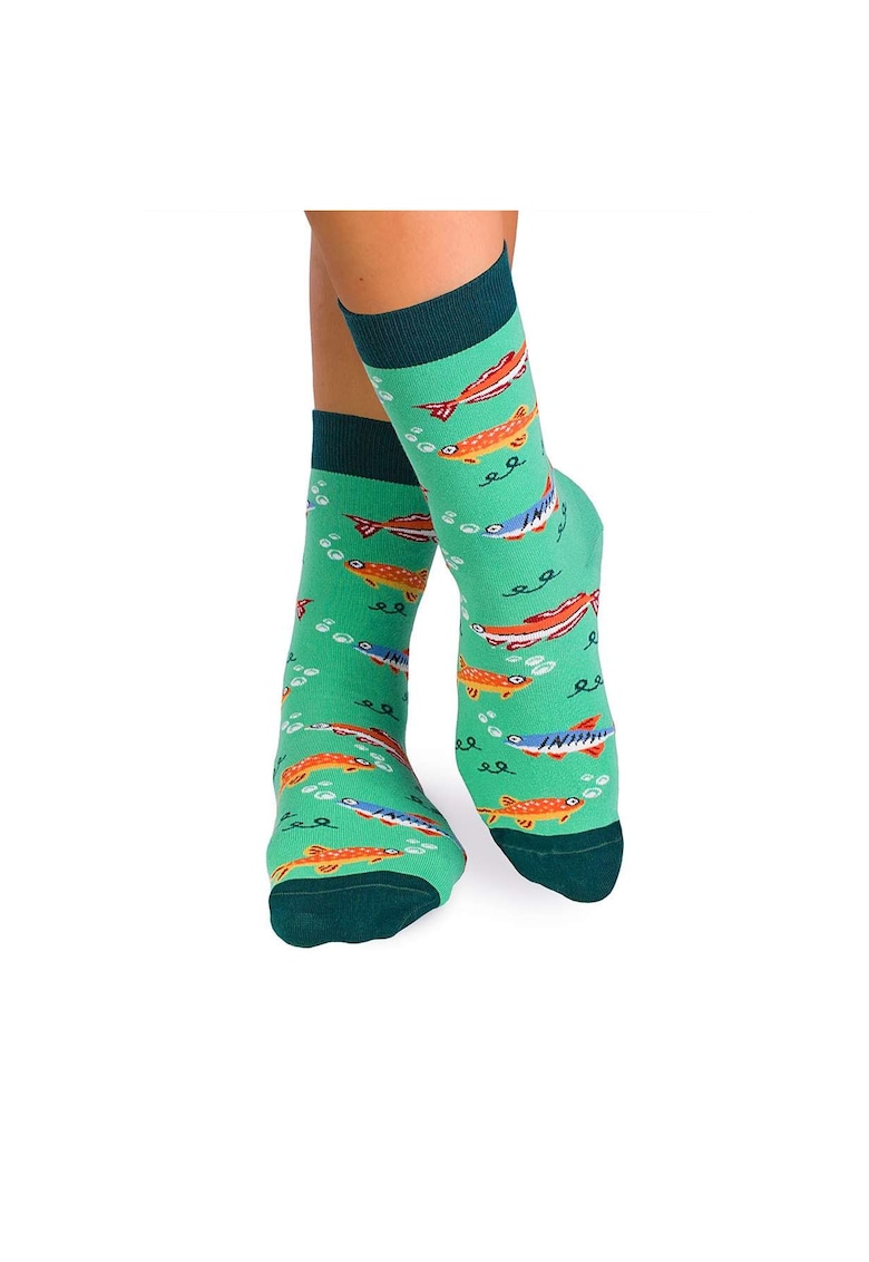 Sosete bumbac organic Fine Cotton Sealife Pesti Menta