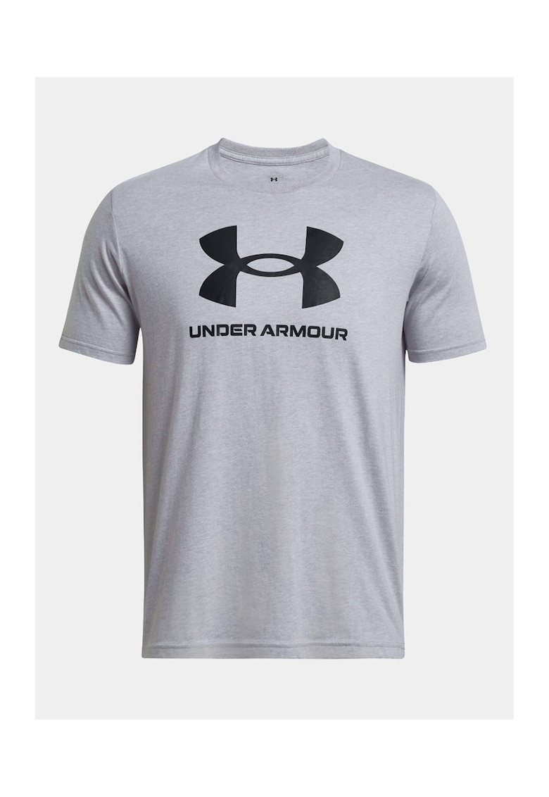 Tricou lejer cu imprimeu logo - Gri