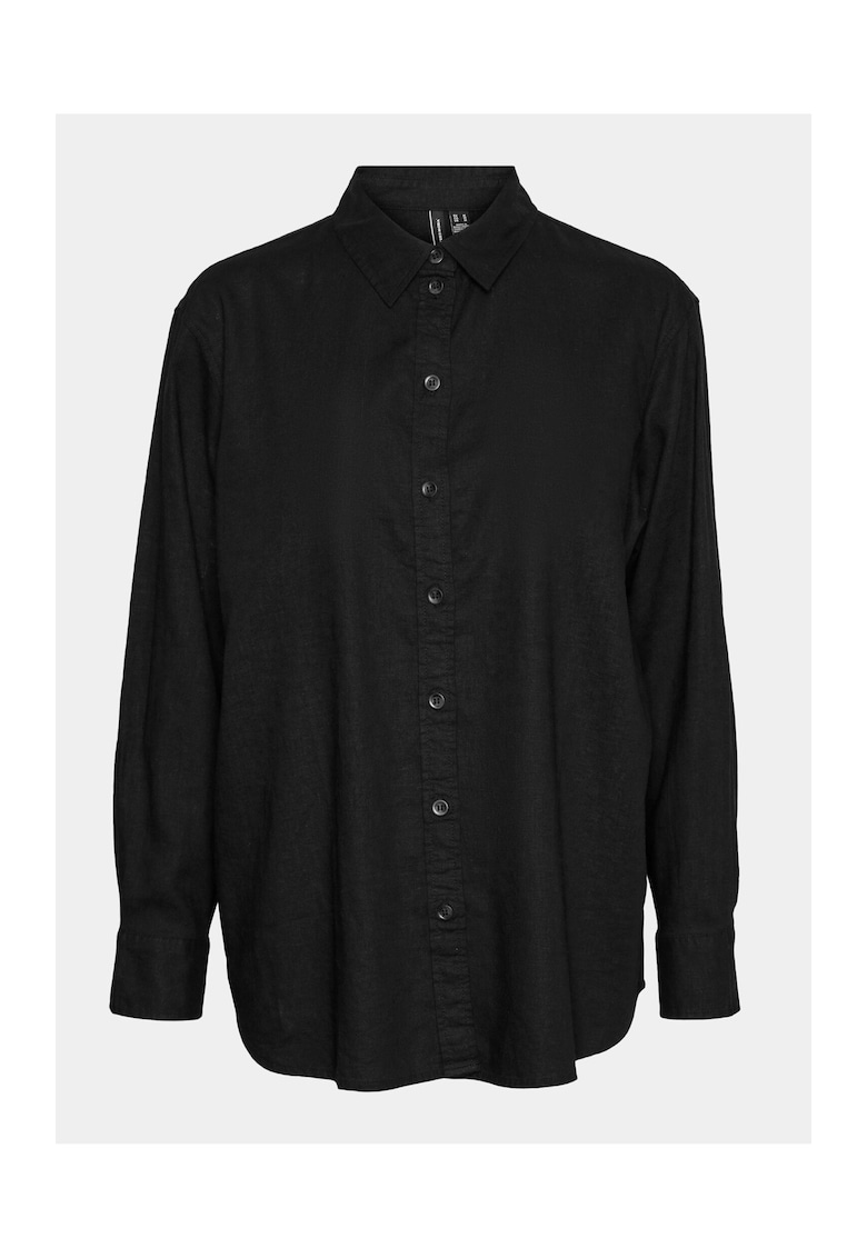 Camasa din amestec de in cu guler ascutit Camasa din amestec de in cu guler ascutit