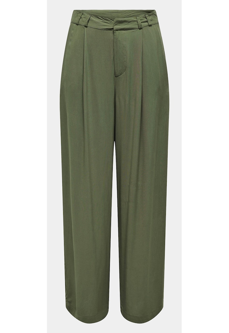 Pantaloni dama - 303602628 - Verde - Viscoza