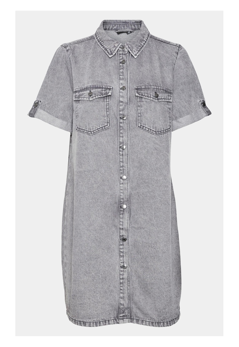 Rochie dama - 303786199 - Gri - Bumbac Rochie dama - 303786199 - Gri - Bumbac