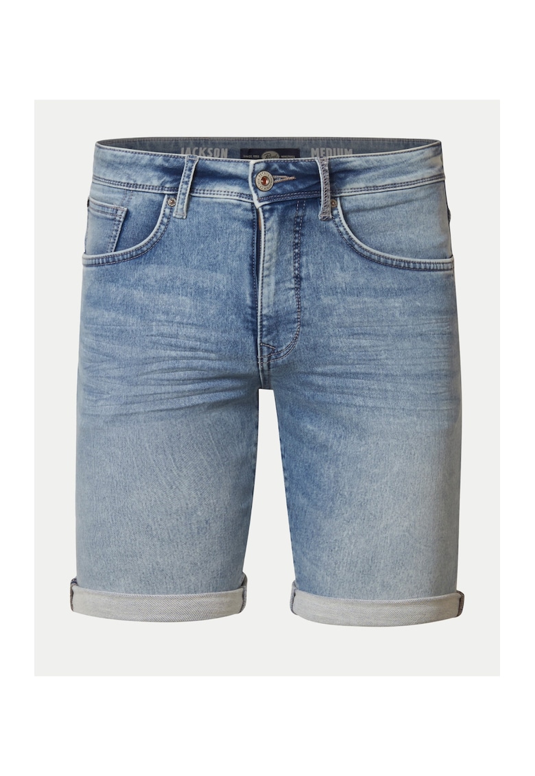 Pantaloni scurti barbati - 303710590 - Albastru - Bumbac